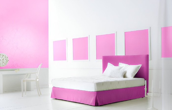 Pink Two Colour Combination For Bedroom Walls 