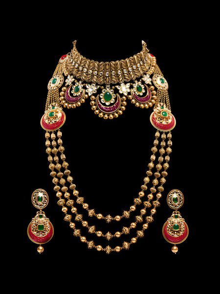 bridal necklace and haram set gold