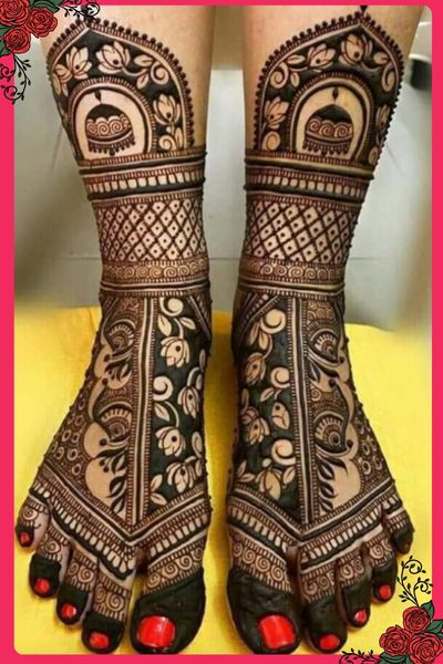 Bridal Leg Mehndi Design