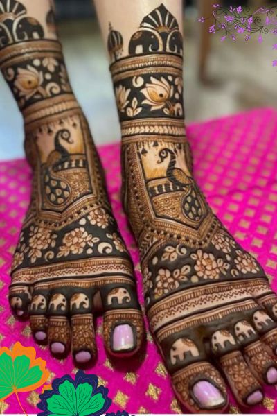 Bridal Leg Mehndi Design