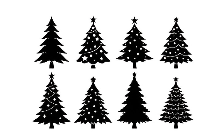 Christmas Tree Clipart Black And White