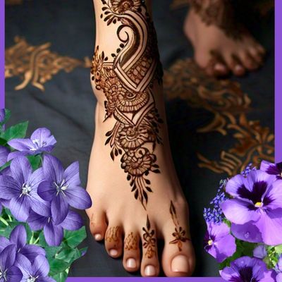 Easy leg mehndi design images simple