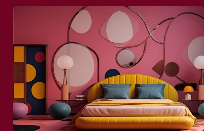 Pink Two Colour Combination For Bedroom Walls